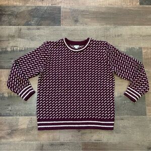 LL Bean Women's Bean's Classic Ragg Wool Sweater Crewneck Bird's-Eye L